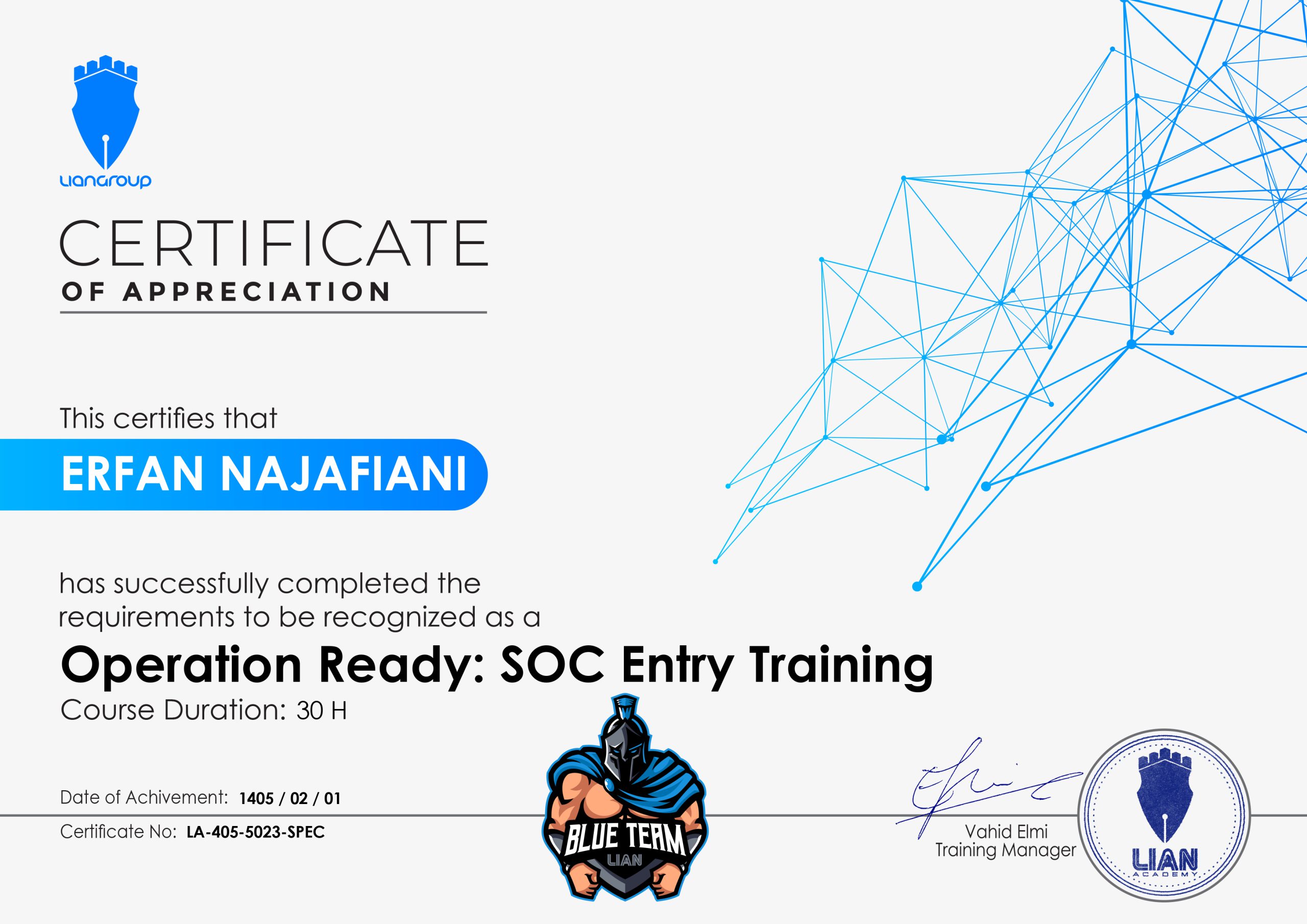 SOC Entry Training